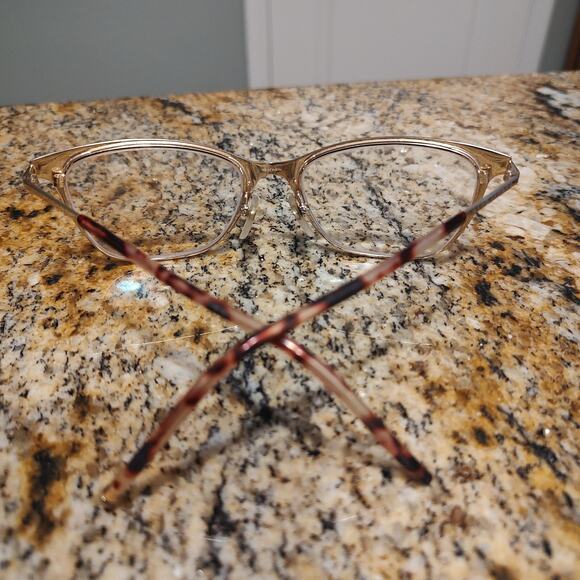 Marc Jacobs Eyeglasses Womens 53-17 Red Gold Cat Eye Clear Frames Designer - Picture 9 of 12